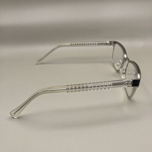 Coach Eyeglasses Frames HC5067 9233 Satin Black Silver/Crystal Cat Eye 51-17-135 - Picture 6 of 16